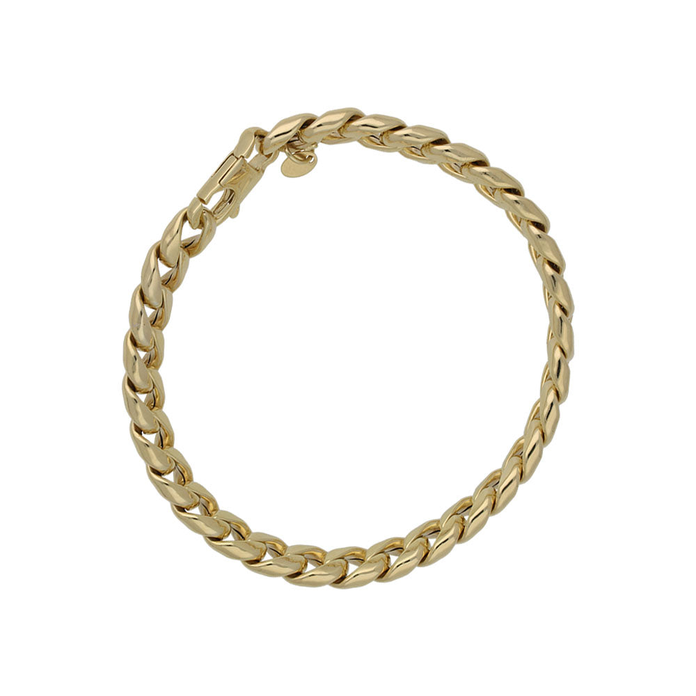9ct Gold 20.5cm Solid Flat Curb Bracelet