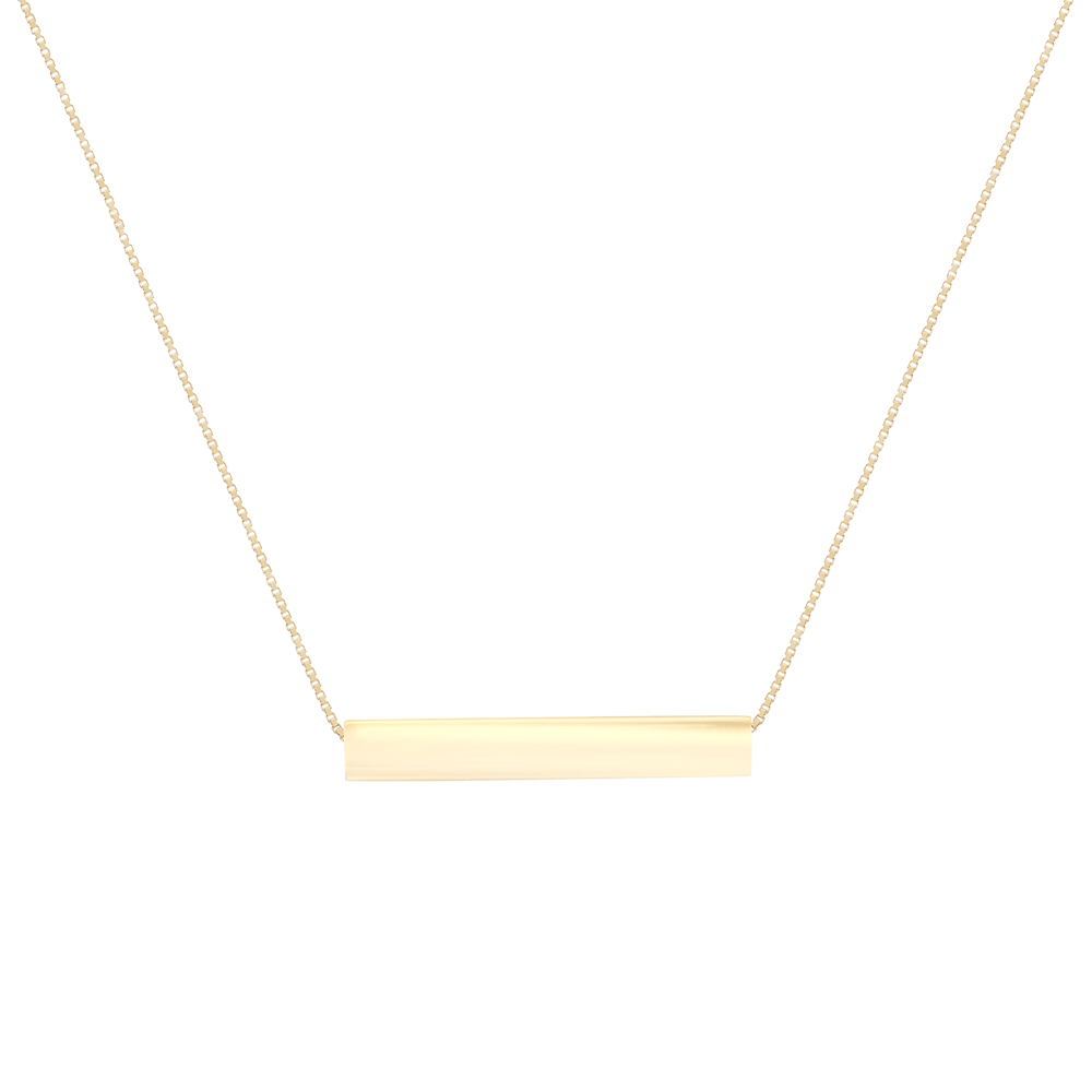 9ct Yellow Gold Horizontal 3D Bar Pendant front view