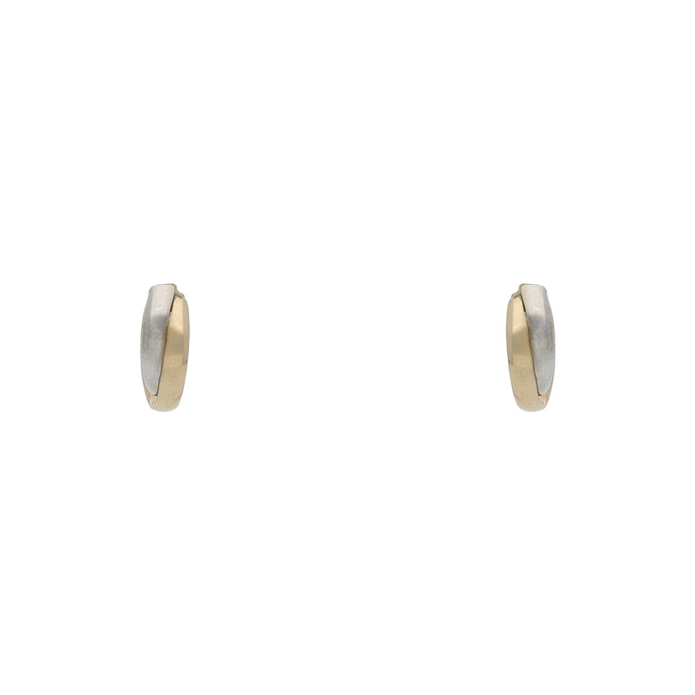 Double hoop earrings, outside is white gold, inside hoop being yellow gold