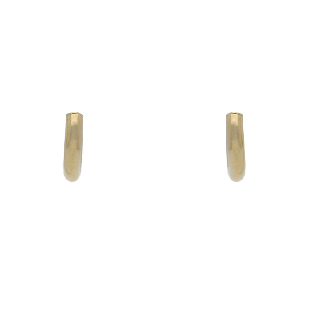 yellow gold tube hoop earrings