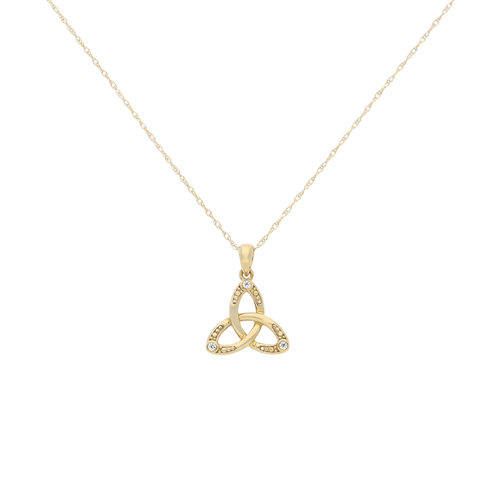 Gold Cubic Zirconia Trinity Necklace