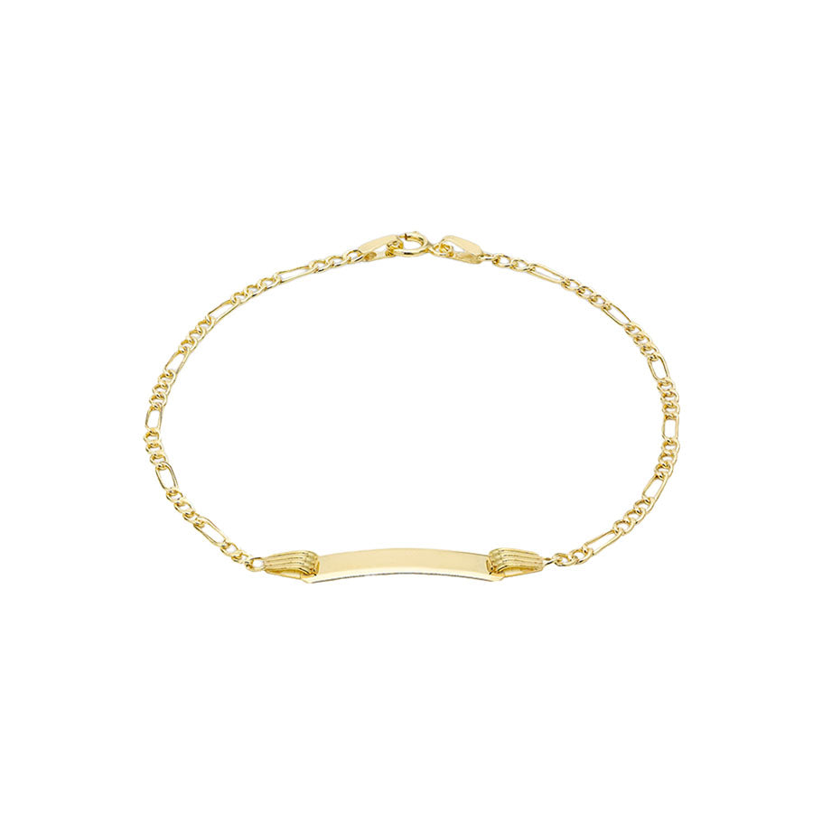 18ct Yellow Gold Figaro ID Chain Bracelet – Keanes Jewellers