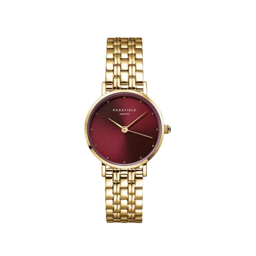 Rosefield watch Burgundy round dial