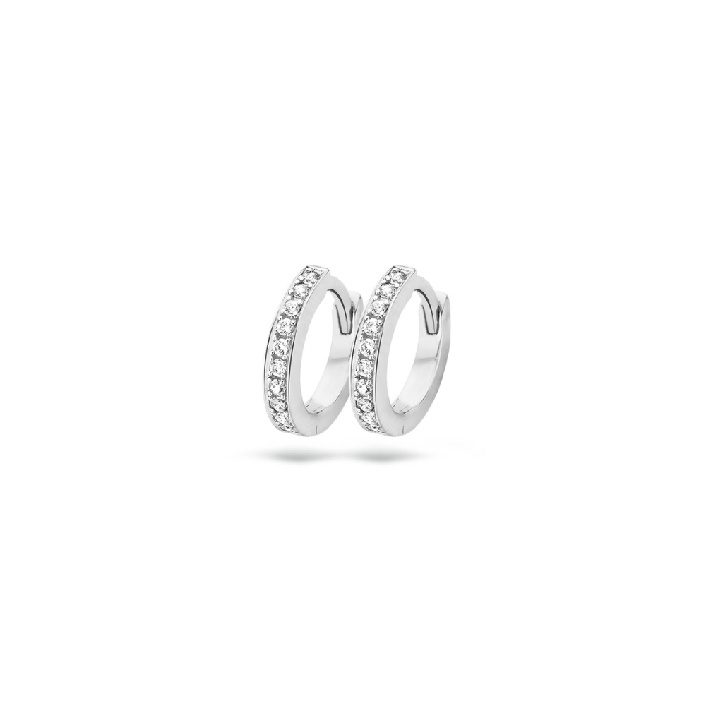 White gold hooped deals earrings