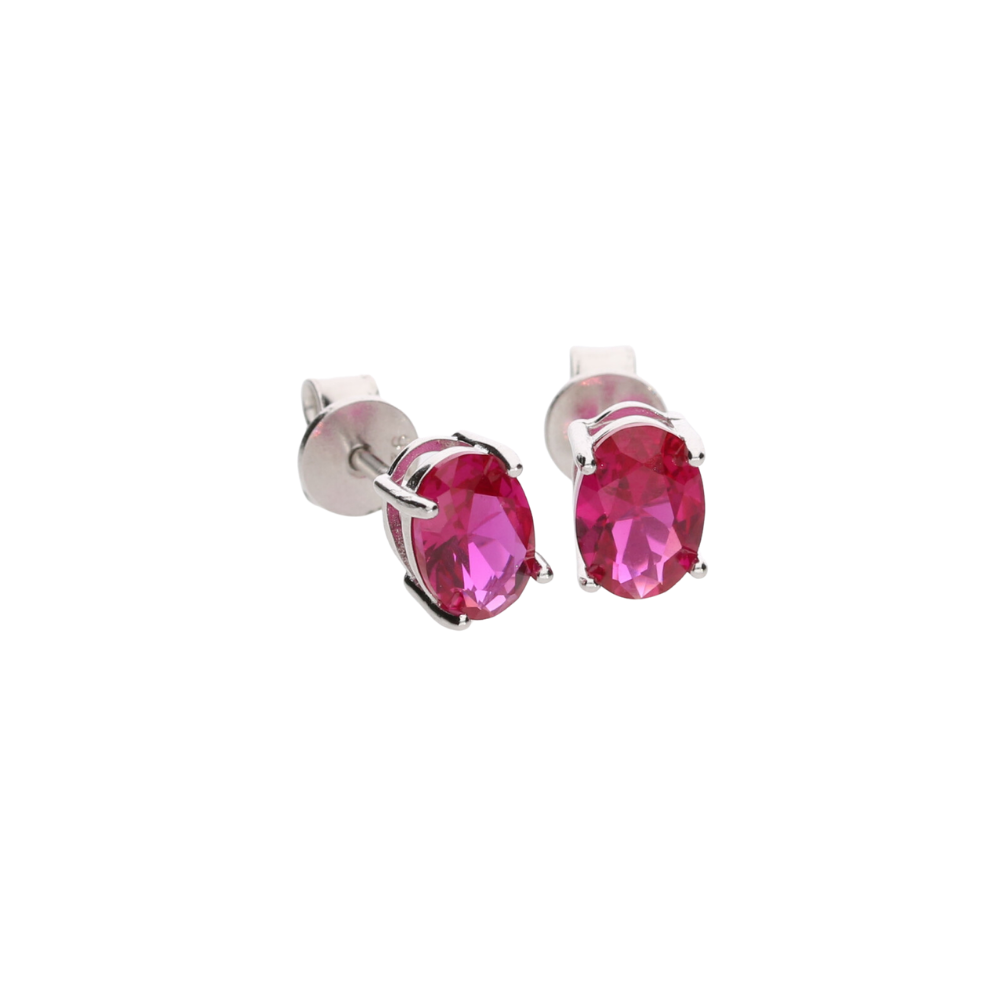 Ruby stud clearance earrings silver