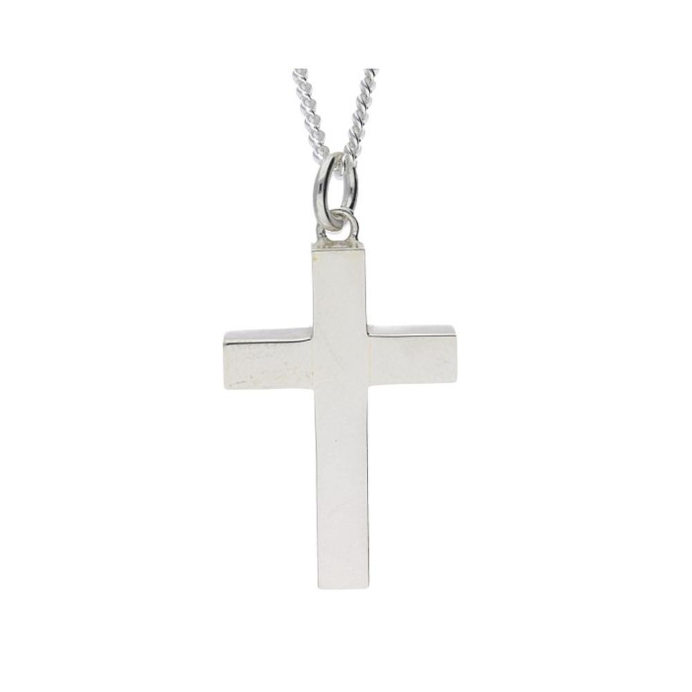 Sterling Silver Large Classic Cross & Chain – Keanes Jewellers